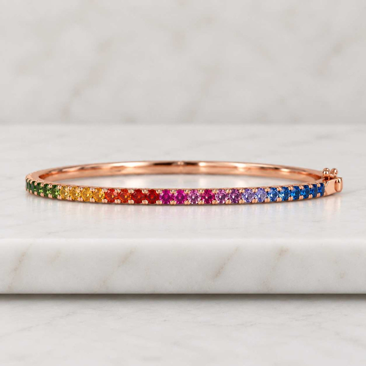 14KGOLD sparkle rainbow sapphire tennis bracelet,minimalist rainbow sapphire baguette tennis bracelet,multicolor baguette sapphire bracelet
