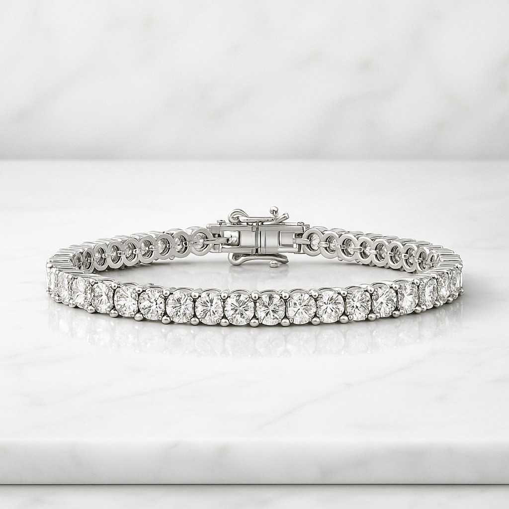 Gift For Her, Round Diamond Bracelet for Men or Women, Tennis Bracelet