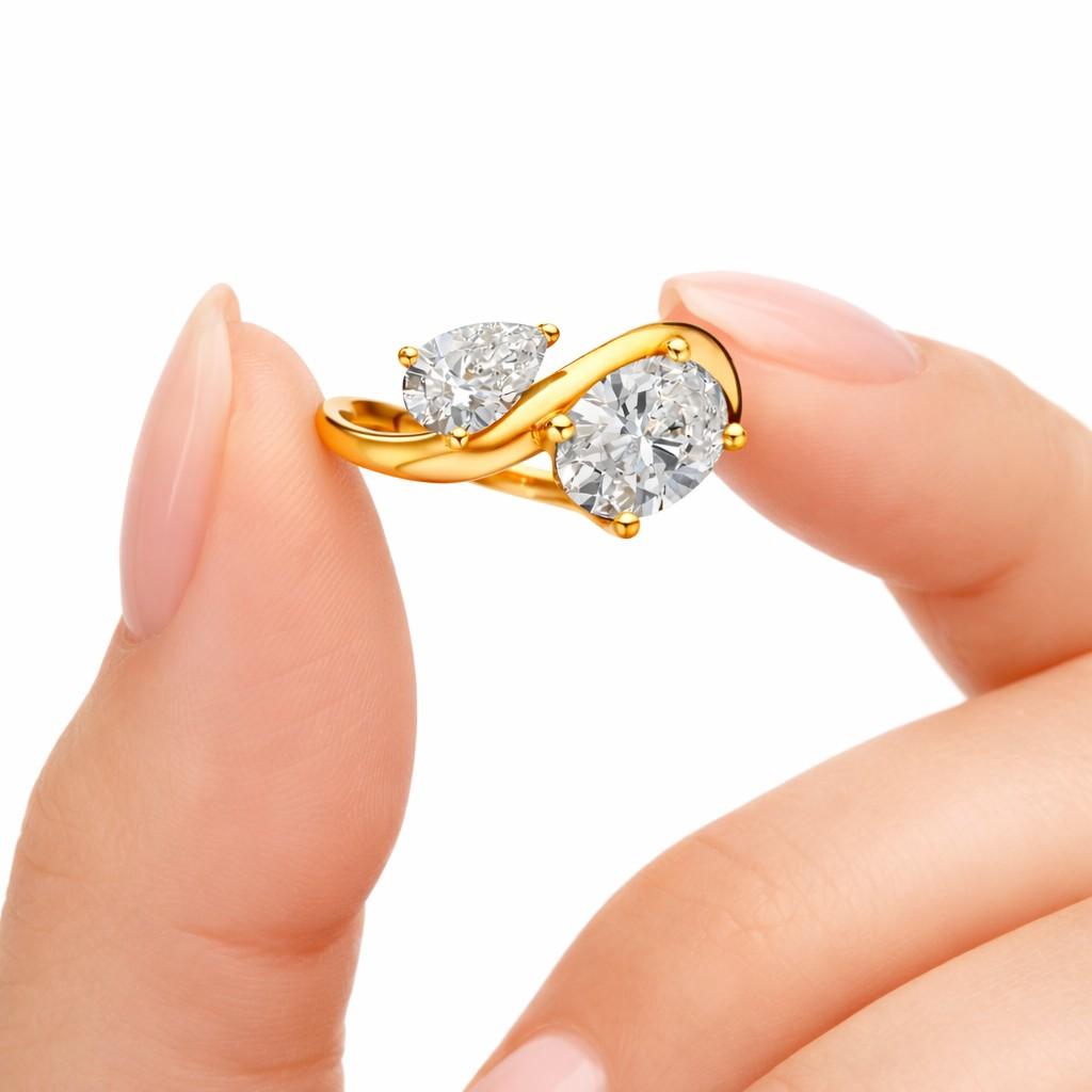 East West Marquise Cut Lab Diamond Solitaire Ring, V Prong Set 14K Gold Engagement Ring, Dainty Diamond Wedding Ring, Promise Ring For Her