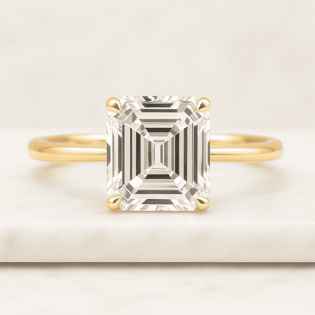 10K 14K 18K Gold Amethyst Diamond Ring  Purple Gemstone Ring