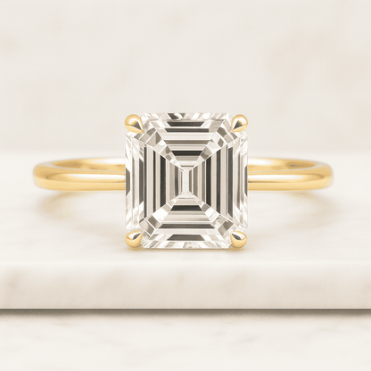 10K 14K 18K Gold Amethyst Diamond Ring  Purple Gemstone Ring