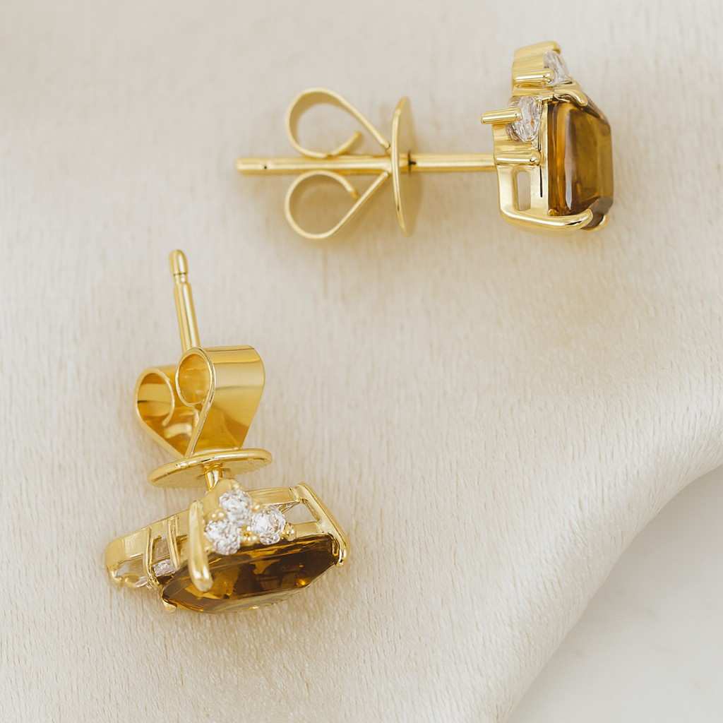 14K Solid Gold Kite Shape Moonstone Earring