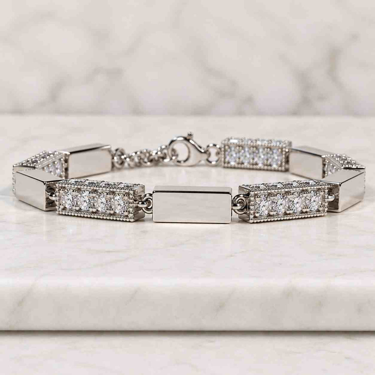 14KT Gold Pave Bar Bracelet, Lab Grown Diamond, Delicate Curved Layering Jewelry, Diamond Bar Bracelet for Women, Handmade Jewelry.
