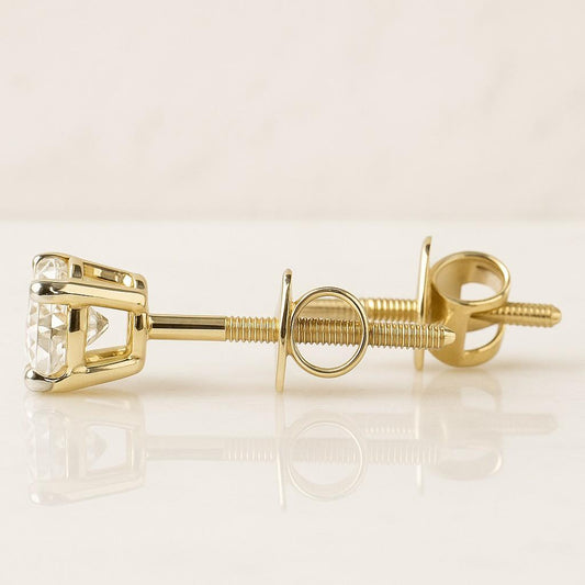 14K Yellow Gold Hoop Earrings For Her Delicate Diamond Huggies Earrings Anniversary Gift For Wife