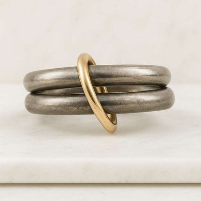 14K Dainty Paperclip Link Ring 14K Solid Gold Paperclip with Diamond Wedding Ring Solid Gold Minimalist Chain CZ Ring
