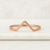 10K Solid Yellow Gold V Shaped Engagement Ring For Women