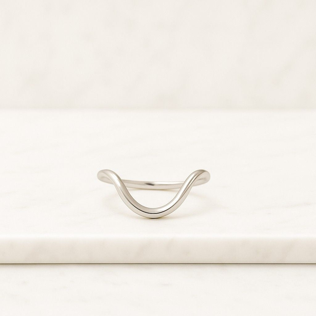 14k diamond curved wedding band elegant diamond ring
