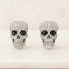 Halloween Round Moissanite Diamond Skull Earrings For Women