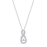 14K Double Infinity Round Cut Diamond Necklace