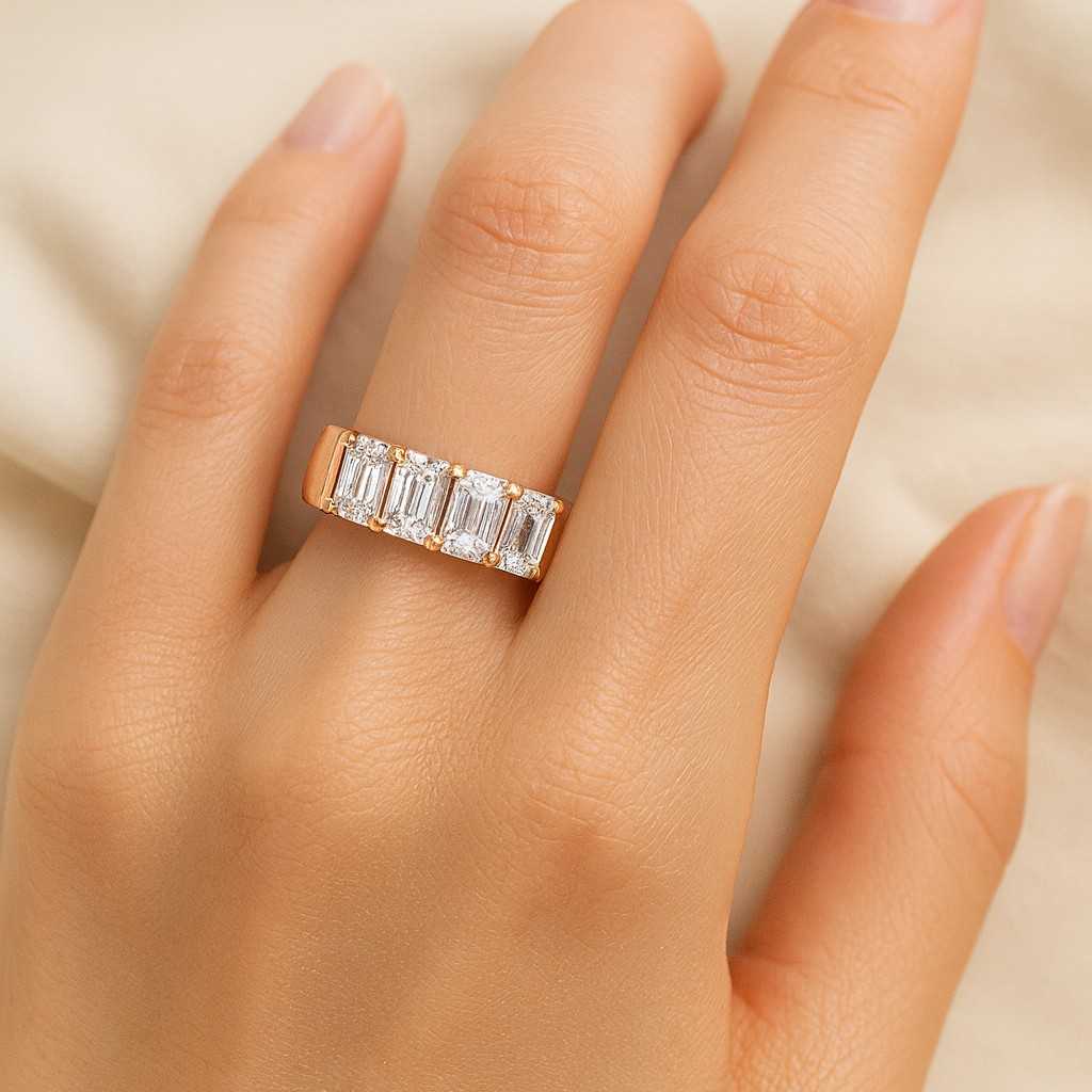 14K Gold Anniversary Band Modern Wedding Band Ethical Sustainable Fine Jewelry Gift for Her