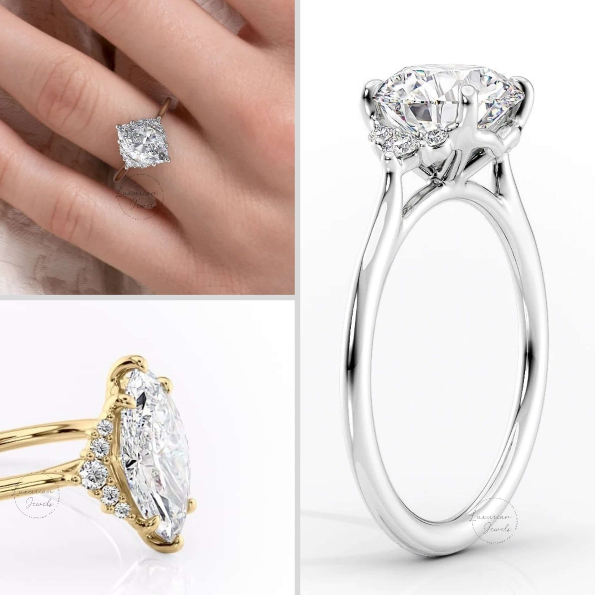 14K Gold Anniversary Wedding Proposal Ring Gift