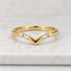 Baguette Diamond Chevron Wedding Band in 14K Rose Gold