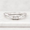 Tapered Baguette Diamond Wedding Band Women Curved Chevron Matching Band