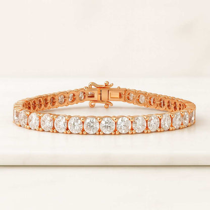 14K Gold Bridal Wedding Bracelet, Classic Minimalist Diamond Bracelet