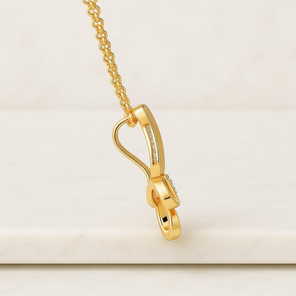 14K Gold Butterfly Pendant Necklace Minimalist Lab Grown Diamond Butterfly Necklace