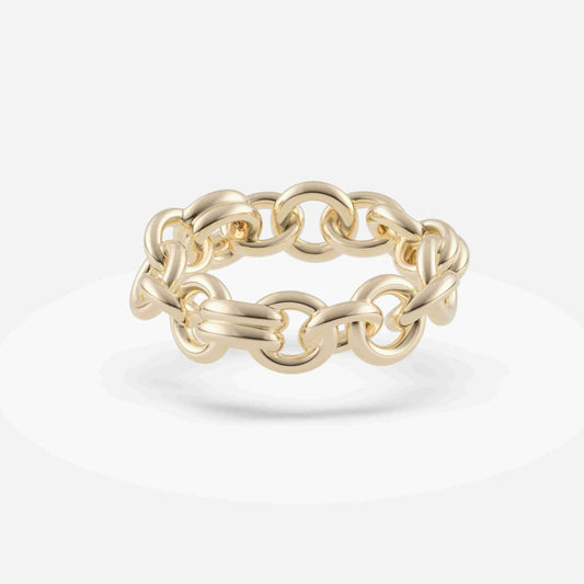 14K Gold Chain Ring