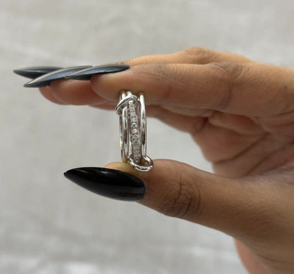 14K Gold Connected Stacker Gold Linked Spinner Ring  Two Tone Interlocking Band Ring  Dainty Statement Ring