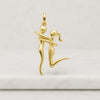 18K Gold Tone Embracing Couple Pendant Charm