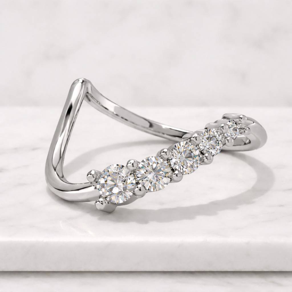 14k gold deep curve wedding band