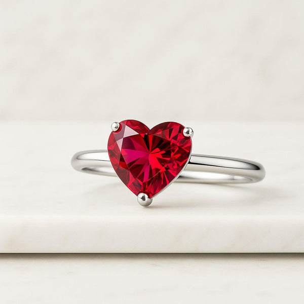 14K Gold Diamond Ring With Side Accent Proposal Ring Heart Cut Lab Grown Diamond Engagement Ring IGI Certified Diamond Ring