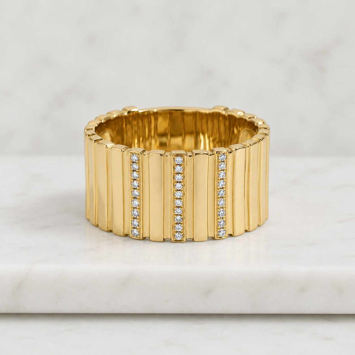 14K Gold Diamond Wedding Band