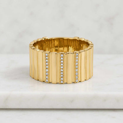 14K Gold Diamond Wedding Band