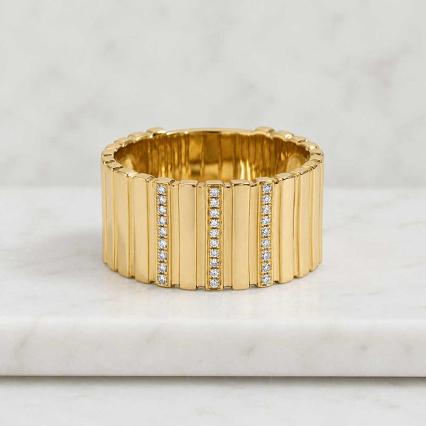 14K Gold Diamond Wedding Band