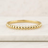 14k Real Gold Beaded Band Ring for Women