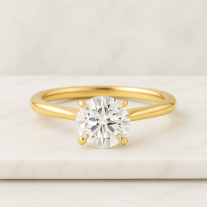 14K Gold Emerald Cut Lab Grown Diamond Engagement Ring