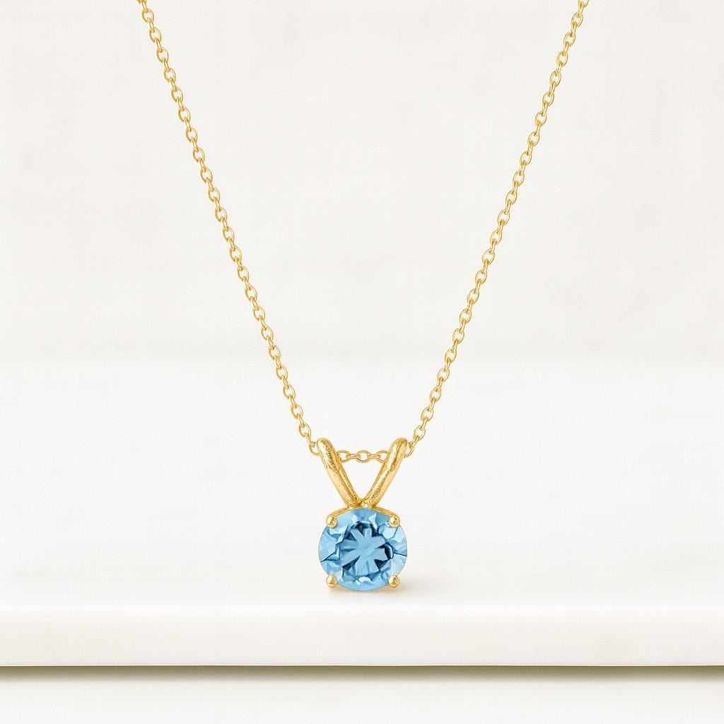 14K Gold Emerald Cut Lab Grown Sapphire Halo Necklace