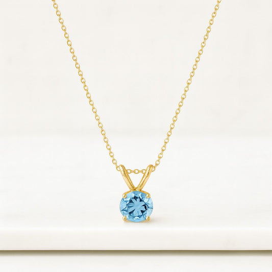 14K Gold Emerald Cut Lab Grown Sapphire Halo Necklace