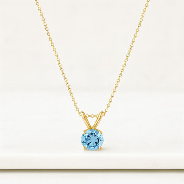 14K Gold Emerald Cut Lab Grown Sapphire Halo Necklace