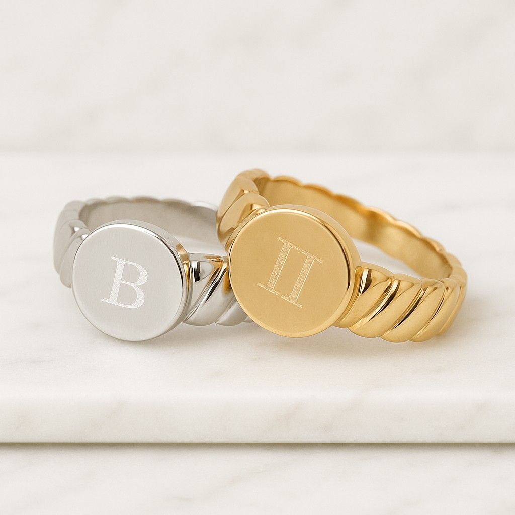 14K Gold Engraved Name Ring Personalized Custom Band Dainty Gold Name Jewelry Minimalist Ring for