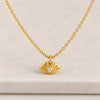 14K Gold Evil Eye Lab Grown Diamond Pendant Necklace