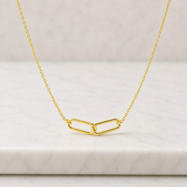 14K Gold Interlocking Circle Necklace, Dainty Sister Jewelry, Linked Rings Pendant, Infinity Link Pendant for Mother Daughter or Couple Gift