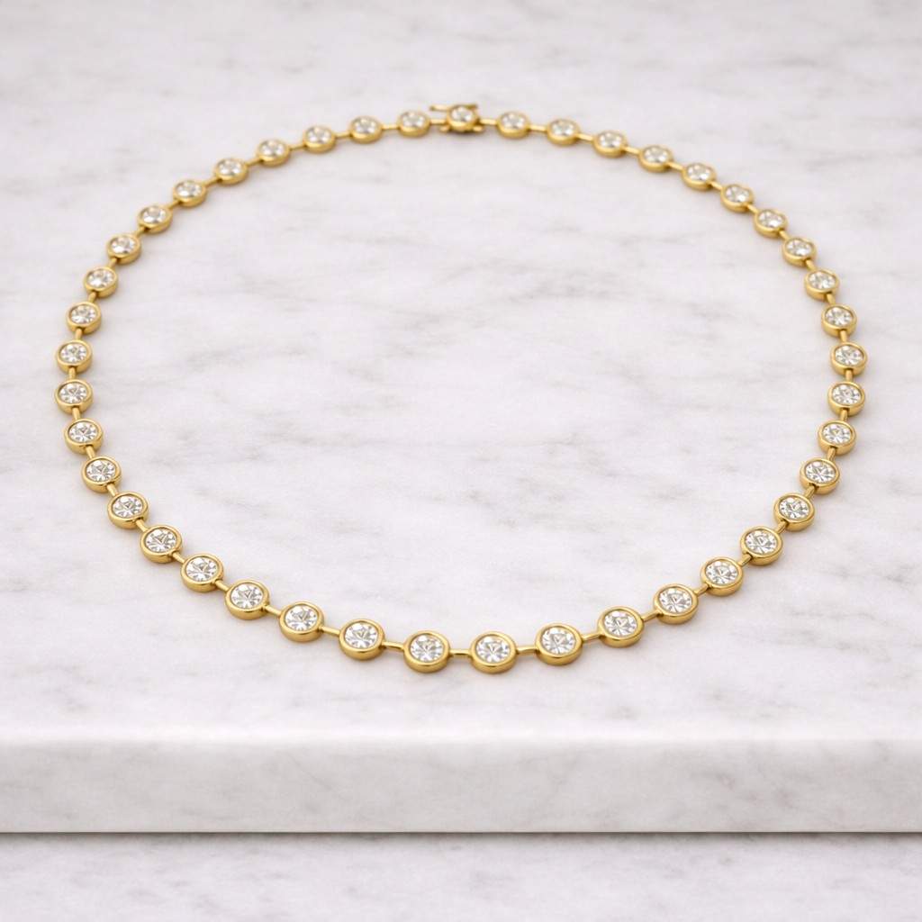 14k gold lab grown diamond tennis choker necklace, cz tennis crystal jewelry, bridal minimalist jewelry, wedding gift, dainty layering gift
