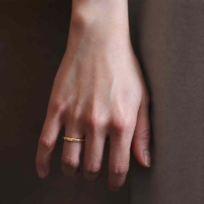 14K Gold Lab Grown Diamond Wedding Band, Flush Set Solitaire Ring

