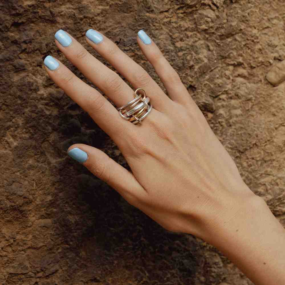 14k gold link connect women's ring