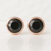 Bezel Set Black Round Lab Grown Diamond Studs For Men And Women