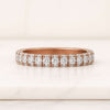 Three Side Pave Set Round Cut Moissanite Diamond Band