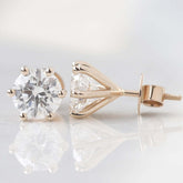 14K Gold Moissanite Diamond Studs
