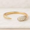 14K Round Lab Created Diamond Cuff Ring For Her