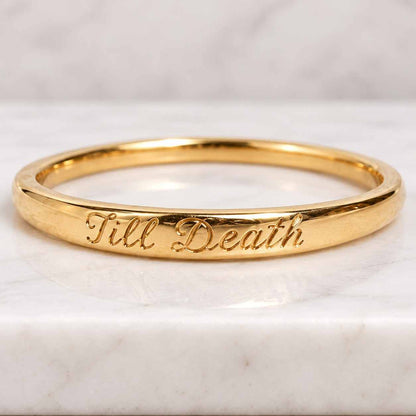 14K Gold Personalized Engraved Band Ring: Minimalist Name • Gift for Mom
