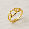 18K Solid Gold Chain Design Ring Christmas Gift For Friend