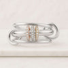 14K Gold Multi Link Three Tone Connected Ring