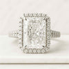 14k Radiant Cut Moissanite Halo Ring Pave Set Moissanite Ring for Women