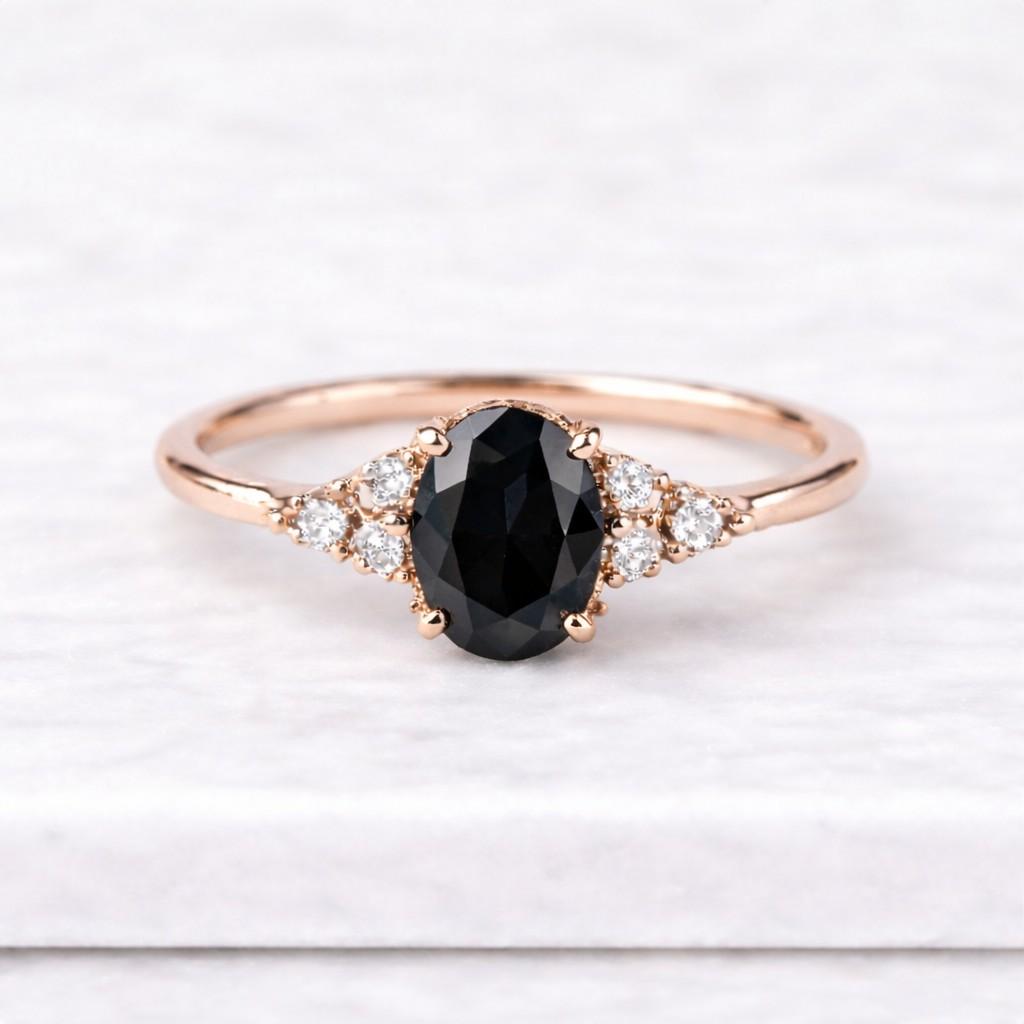 14K Gold Raw Diamond Engagement Ring