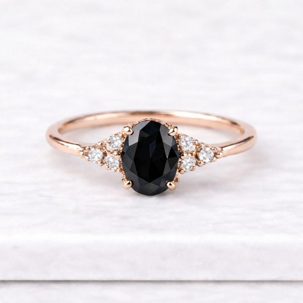 14K Gold Raw Diamond Engagement Ring
