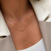 14k Yellow Gold Paperclip Link Chain Necklace for Women