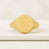 18K Oval Shape Gold Pinky Ring